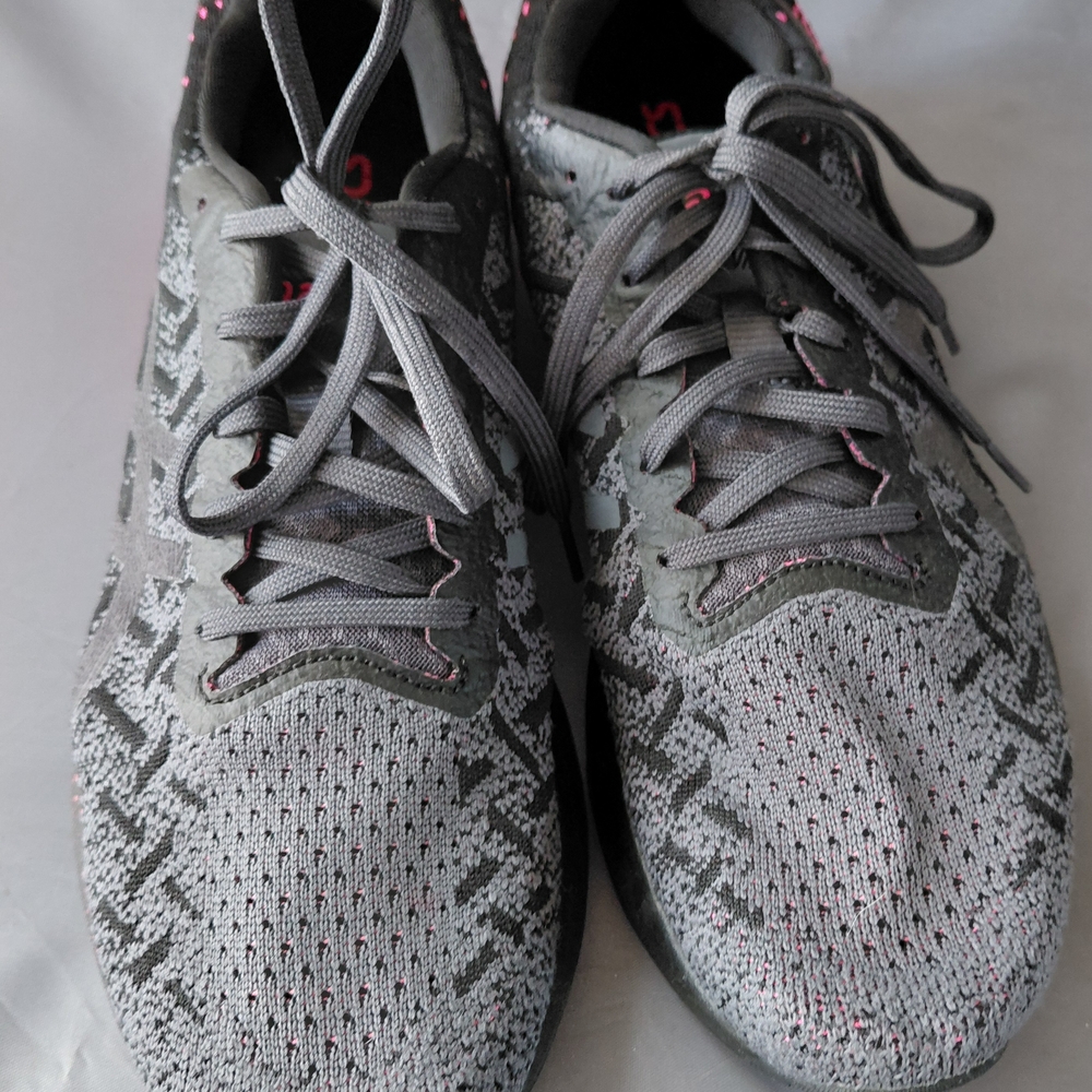 Gray and Pink Patterned Sneakers